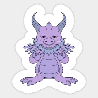 Dreamy Dragon: Meet the Sleepy Purple Dragon Blowing Bubbles in His Sleep Sticker